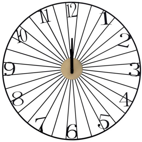 Horloge Murale Design "Filaire" 50cm Noir (1/3)