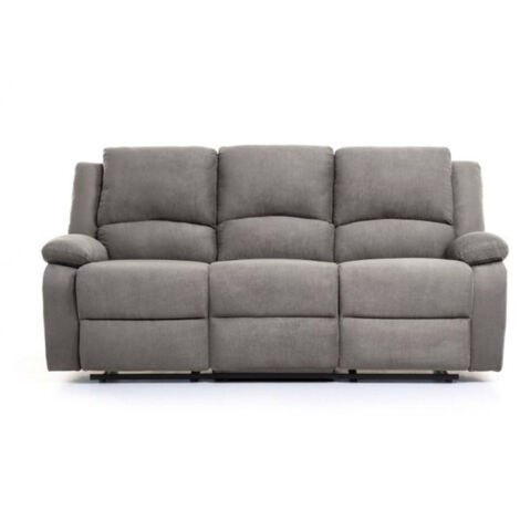 Canapé de Relaxation Électrique Microfibre "Ota" 193cm Gris (1/5)