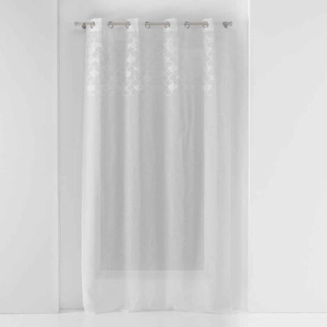 Rideau Voilage à Œillets "Yaelle" 135x240cm Blanc (1/5)