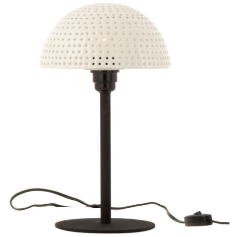 Lampe à Poser "Champignon Brillant" 36cm Blanc (1/4)