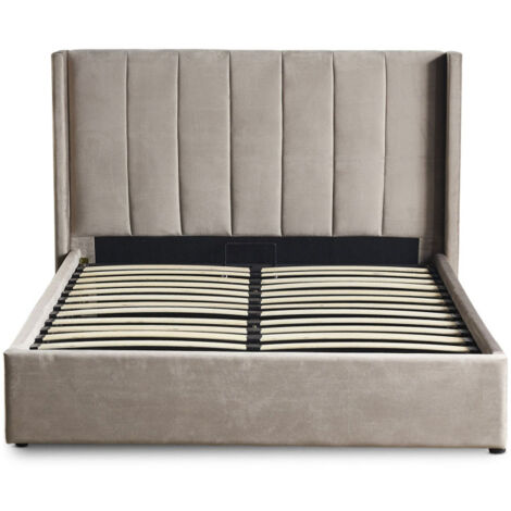 Lit Adulte Sommier Relevable "Fady" 180x200cm Taupe (1/5)