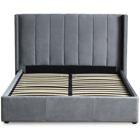 Lit Adulte Sommier Relevable "Fady" 180x200cm Gris (1/5)