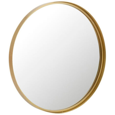 Miroir Mural Rond Design "Bord Métal" 80cm Or (1/2)