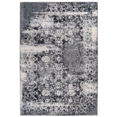 Tapis Tissé Vintage à Poils Plats "Saphira" Gris 120 x 170 cm (1/5)