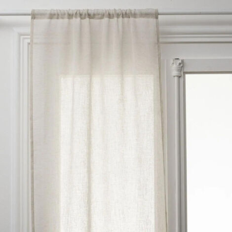 Atmosphera – Paire de voilages 60x90cm lin – Légers et faciles à entretenir – Apportent luminosité à votre intérieur