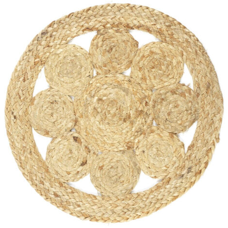 Set de Table Rond Déco "Jute Ajouré" 35cm Naturel (1/4)