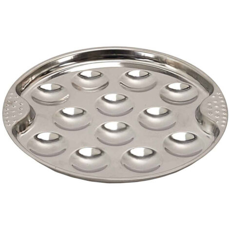 Assiette pour Escargots "12 Pièces" 19cm Argent (1/2)