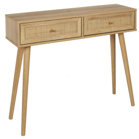 Console 2 Tiroirs en Bois "Bali" 100cm Naturel (1/5)