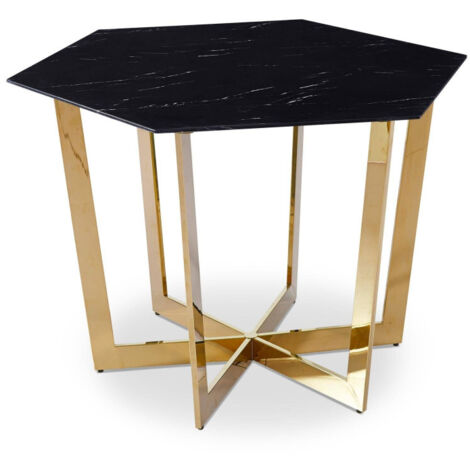 Table de Repas Design "Dizazi" 120cm Noir & Or (1/3)