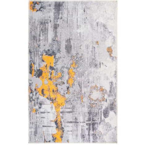 Tapis Tissé Imprimé Vintage "Peron III" Gris & Or 160 x 230 cm (1/4)