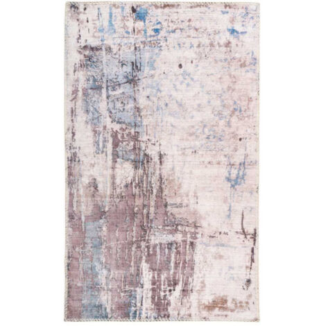 Tapis Tissé Imprimé Vintage "Peron" Gris & Taupe 200 x 290 cm (1/4)