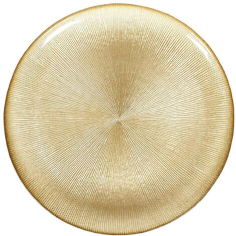 Lot de 6 Assiettes Plates en Verre "Royal" 27cm Or