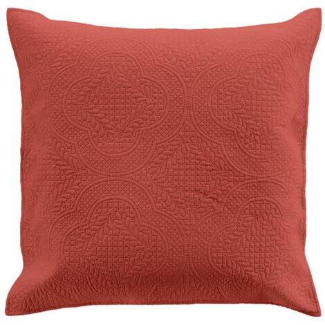 Paris Prix – Housse de coussin carrée 60x60cm en microfibre terracotta – Texture douce et moderne – Finition couture de qualité