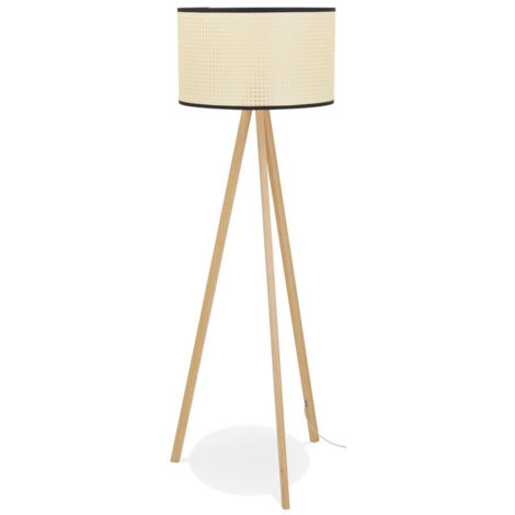 Lampadaire Filetage en Bois Ailanthus 160cm Naturel