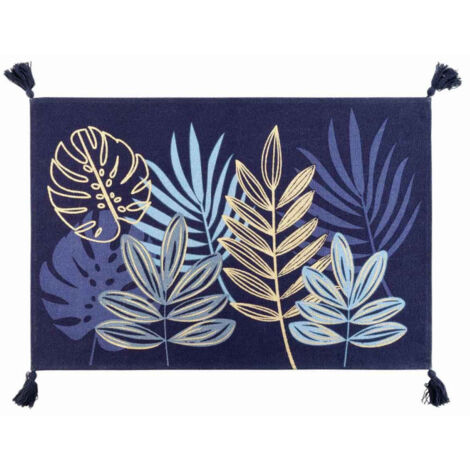 Tapis Déco Imprimé "Ornella" 60x90cm Bleu (1/3)