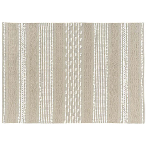 Tapis Déco "Blanca" 120x170cm Naturel & Blanc (1/3)