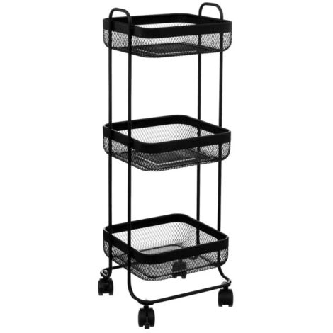 Desserte de Cuisine Design "Mayaj" 76cm Noir (1/2)