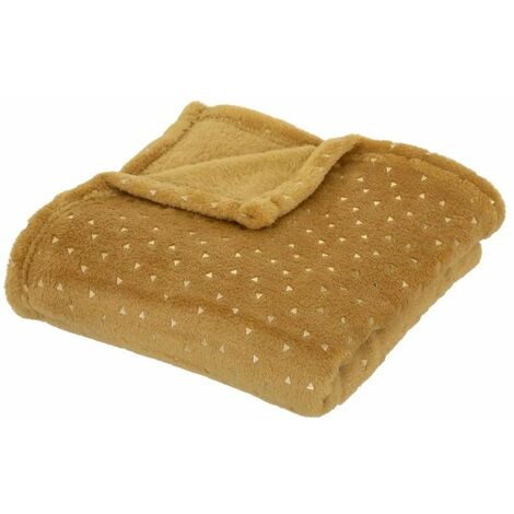 Plaid Flanelle Enfant Berlingot 75x100cm Ocre (1/3)