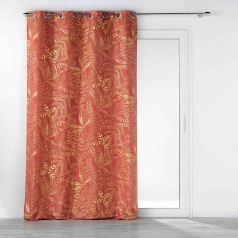 Rideau à Œillets Imprimé "Belflor" 140x260cm Terracotta