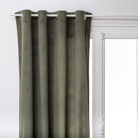 Rideau Tamisant "Lilou" 140x260cm Vert Kaki (1/2)