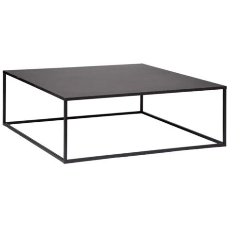 Atmosphera – Table basse carrée 100cm en acier noir – Design élégant pour salon moderne – Hauteur 36cm – Montage facile (1/3)