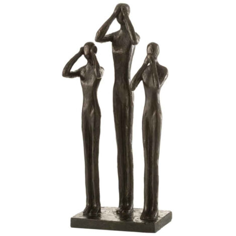 Statuette Déco "3 Personnes Debout" 41cm Marron (1/2)