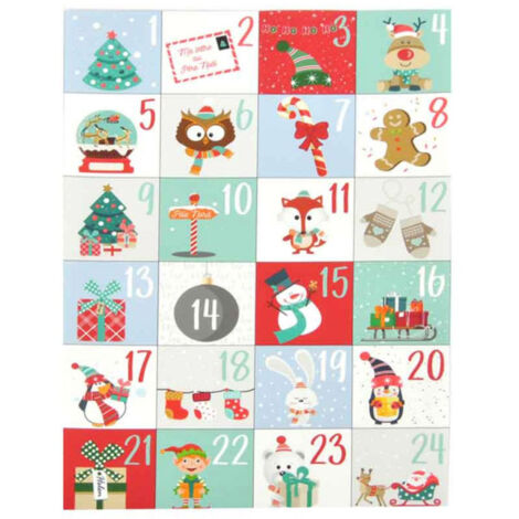 Stickers de Noël "Calendrier de l'Avent" Multicolore (1/2)