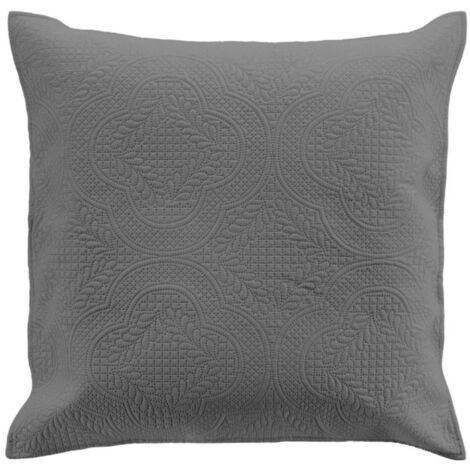 Housse de Coussin "Romane" 60x60cm Anthracite (1/4)
