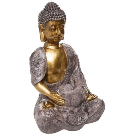 Bouddha & Photophore "Vintage" 37cm Marron