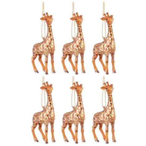 Lot de 6 Boules de Noël "Girafe" 13cm Marron (1/2)