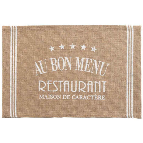 Set de Table en Jute "Diner" 30x45cm Blanc (1/3)