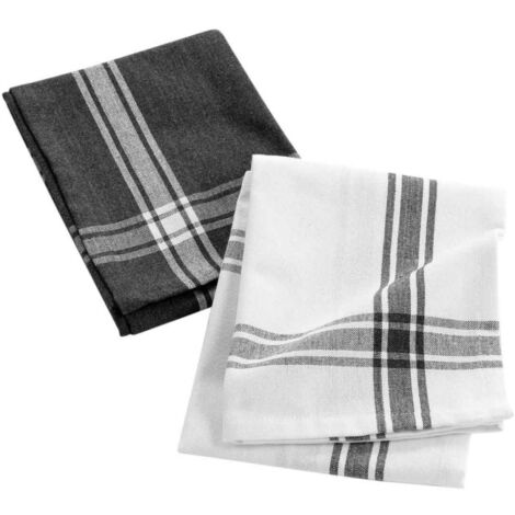 Lot de 2 Torchons "Cuisiline" 50x70cm Anthracite