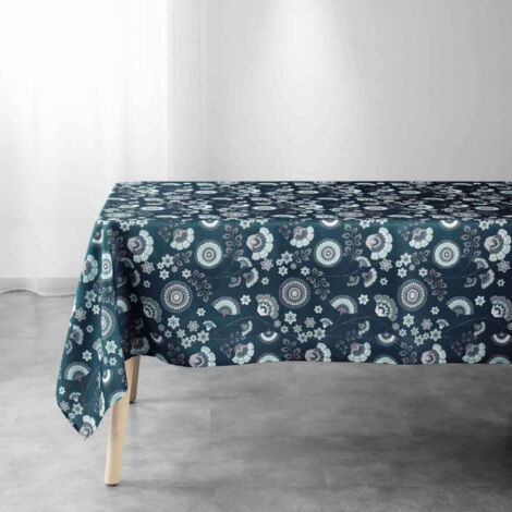 Nappe Imprimée "Garance" 145x240cm Bleu (1/3)