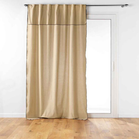 Paris Prix – Rideau à passants 140x240cm lin – Coton recyclé – Passants cachés – Volant – Élégance pour intérieur