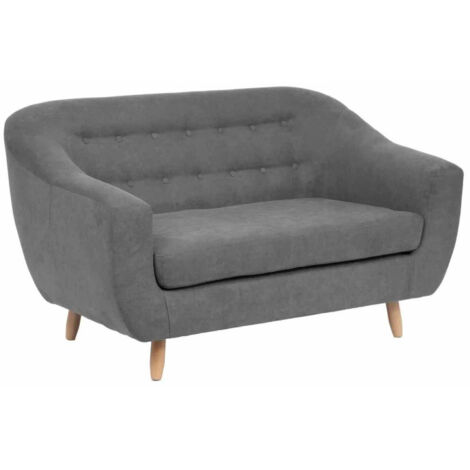 Canapé 2 Places Design "Rétro" 150cm Gris (1/3)