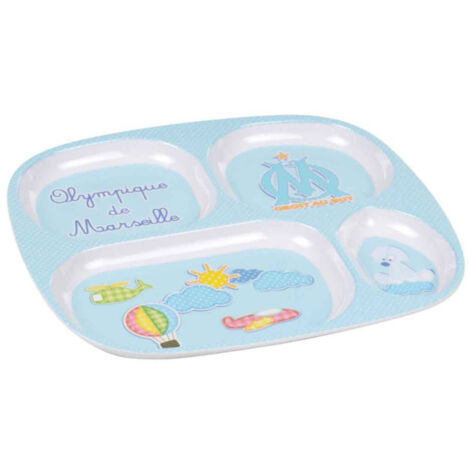 Assiette 4 Compartiments "Olympique de Marseille" 24cm Bleu