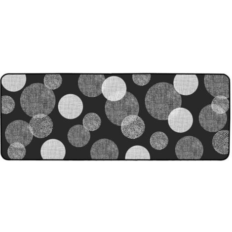 Tapis de Couloir Imprimé "Oxana" 45x120cm Noir (1/2)