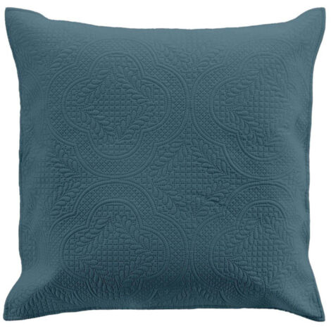 Housse de Coussin "Romane" 60x60cm Bleu (1/4)