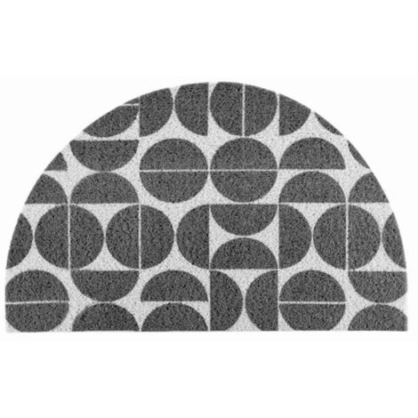 Tapis d'Entrée Demi-Lune "Cosmix" 45x75cm Gris (1/2)