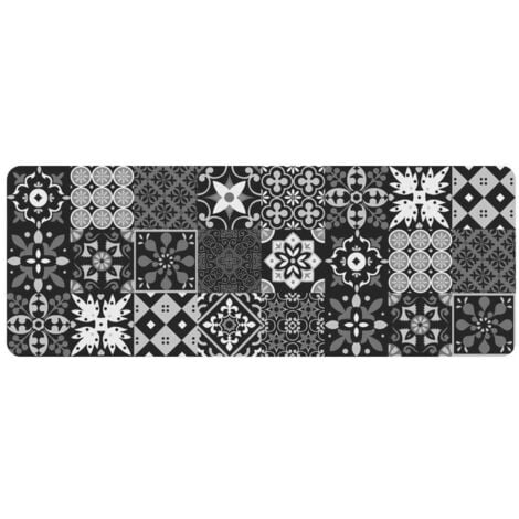 Tapis de Cuisine Imprimé "Salou" 45x120cm Gris