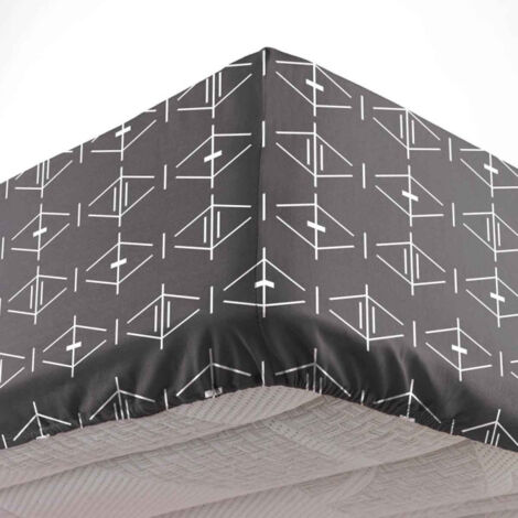 Drap Housse en Coton "Aristide" 160x200cm Anthracite (1/4)