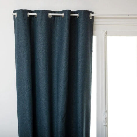 Rideau Occultant à Œillets "Lisba" 140x260cm Bleu (1/2)