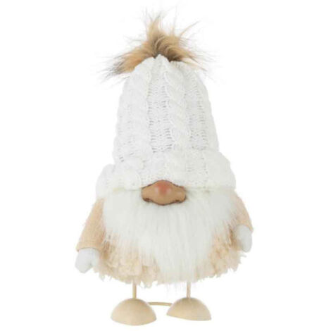 Statuette Déco "Père Noël Pompons" 34cm Blanc (1/2)
