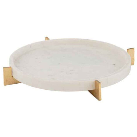 Plateau Déco "Marbre" 43cm Champagne (1/3)