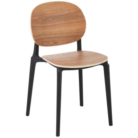 Chaise Design "Finama" 82cm Naturel & Noir (1/5)