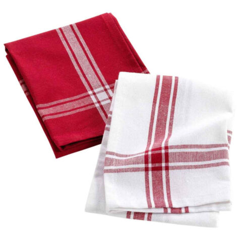 Lot de 2 Torchons "Cuisiline" 50x70cm Bordeaux (1/4)