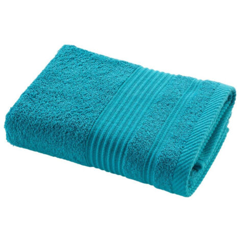 Serviette de Toilette "Tendresse" 50x90cm Bleu Paon (1/4)