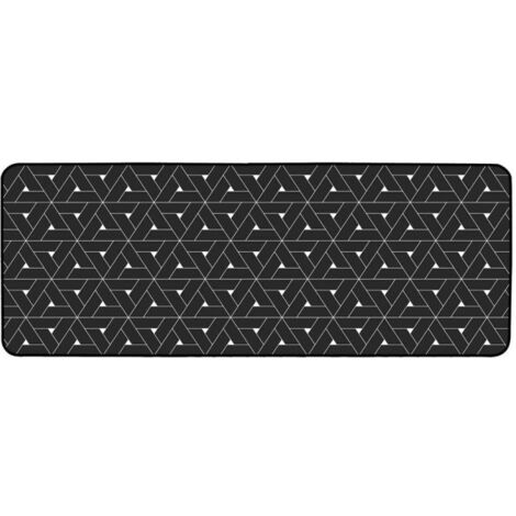 Tapis de Couloir Imprimé "Terence" 45x120cm Noir (1/2)
