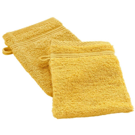Lot de 2 Gants de Toilette "Tendresse" 15x21cm Mimosa (1/4)