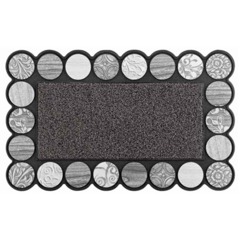 Tapis d'Entrée Déco "Volea" 45x75cm Gris (1/2)